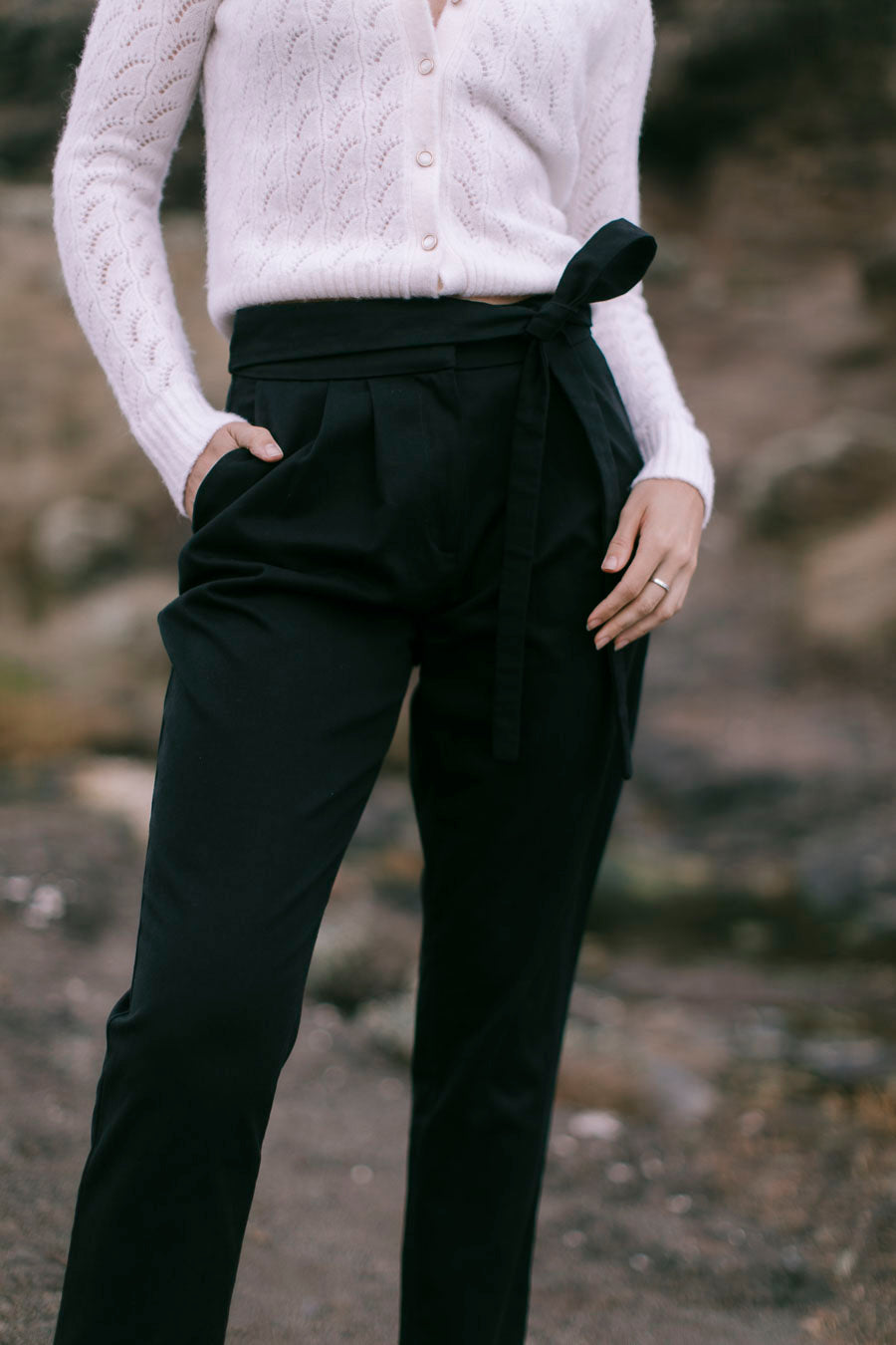 Tapered Leg Pant With Waist Detail